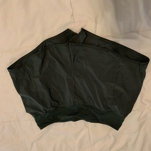 Dark green high-waisted lululemon shorts